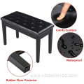 Black Rubber Wood Duet PU Leather Piano Stool